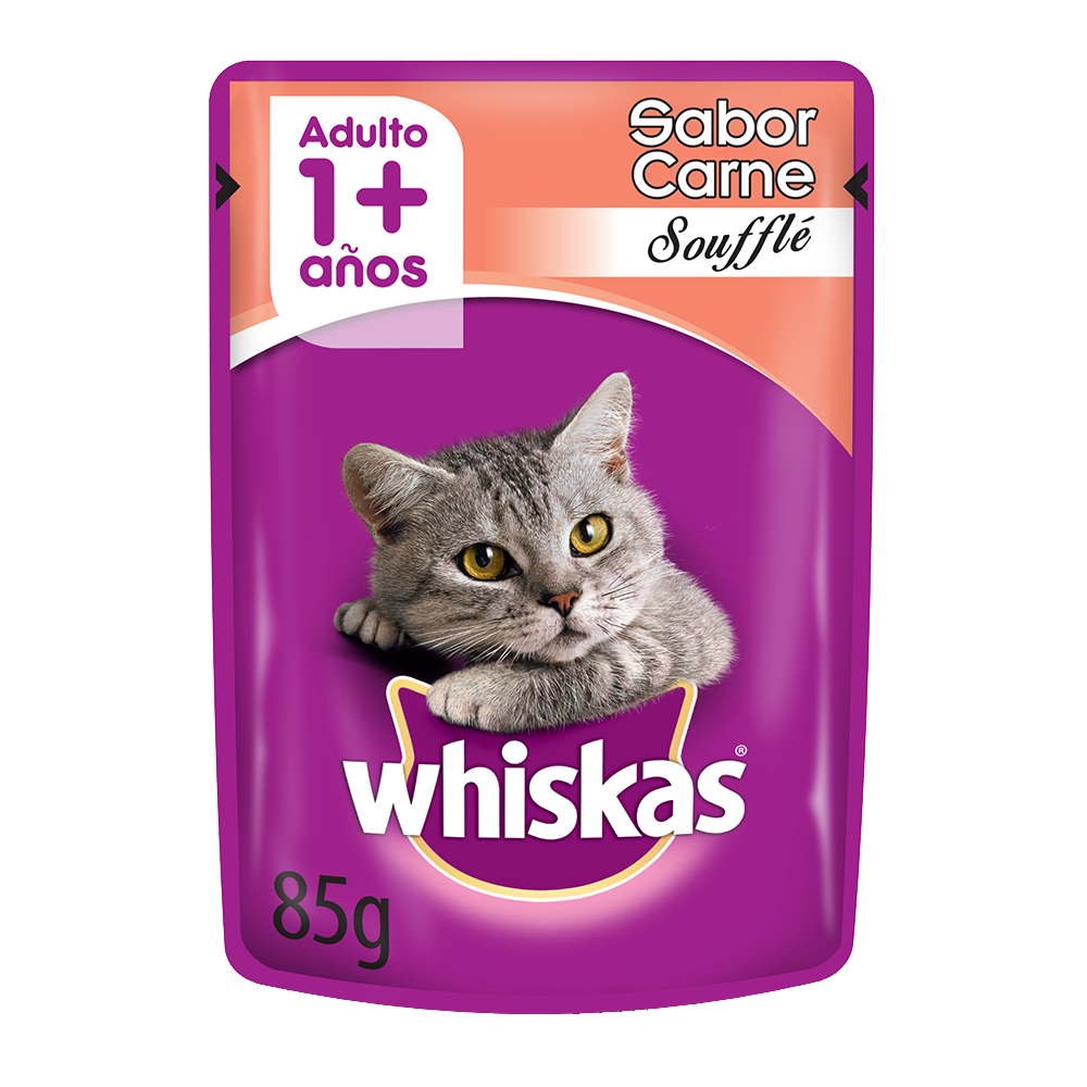 Whiskas Sobrecito Para Gatos Carne en Soufflé - 1