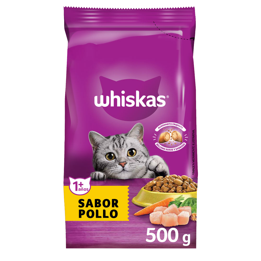 Whiskas Alimento Seco para Gatos Adultos Pollo - 1