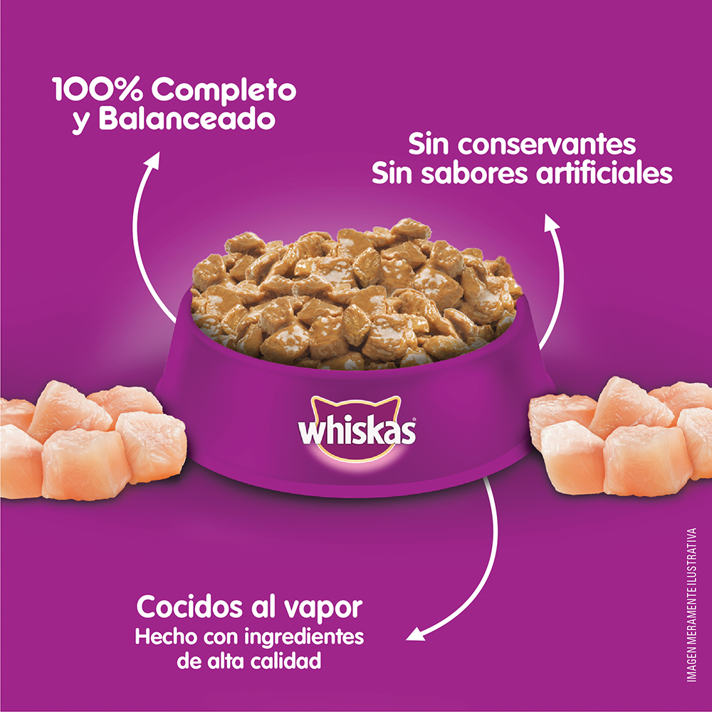 Whiskas Sobrecito Para Gatos Pollo en Salsa - 4