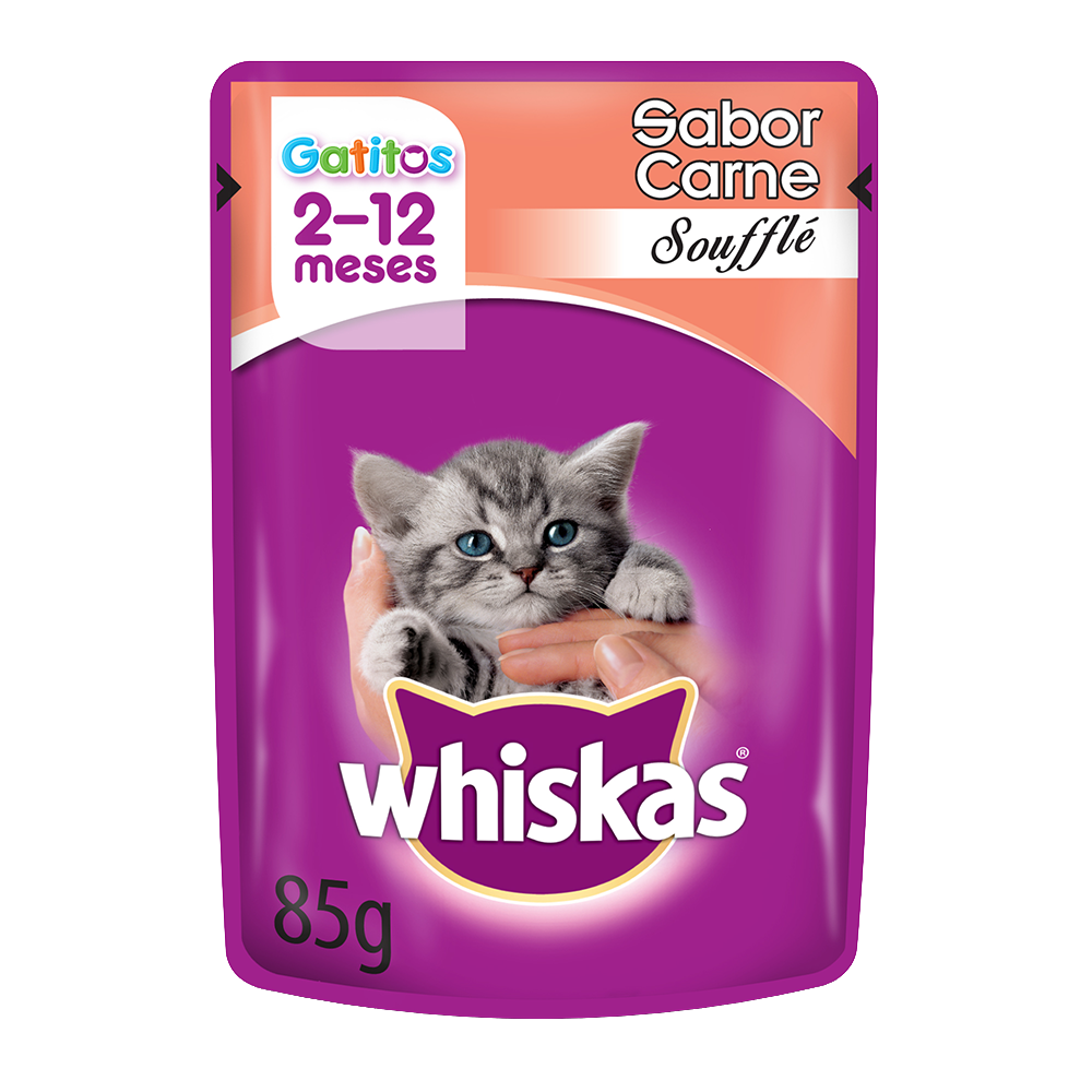 Whiskas Sobrecito Para Gatitos Carne en Soufflé - 1