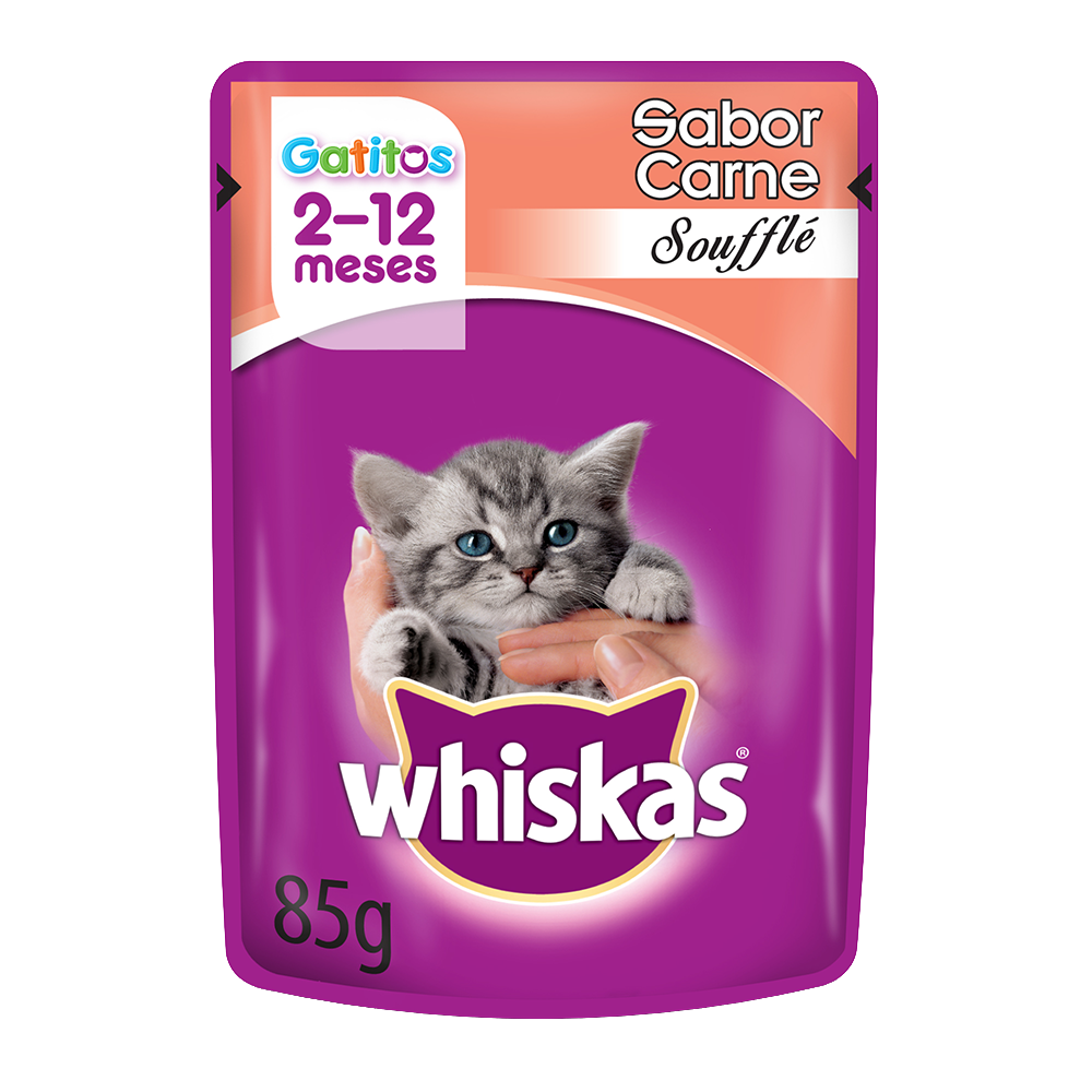 Whiskas Sobrecito Para Gatitos Carne en Soufflé - 1