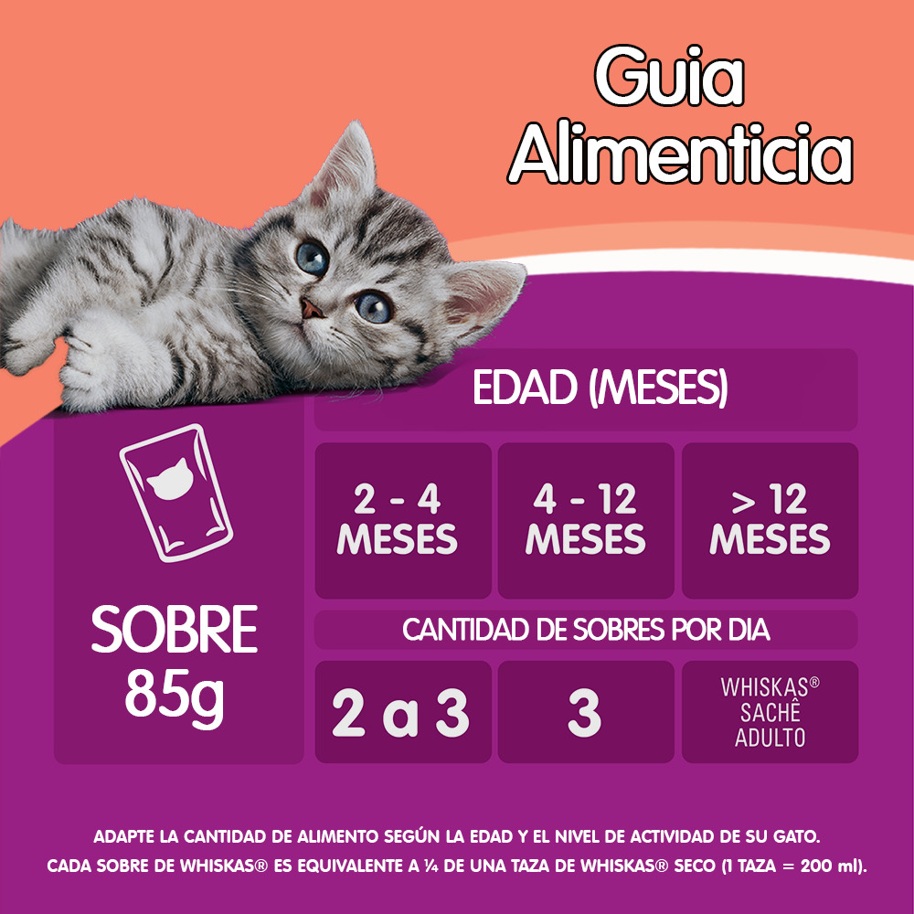 Whiskas Sobrecito Para Gatitos Carne en Soufflé - 6