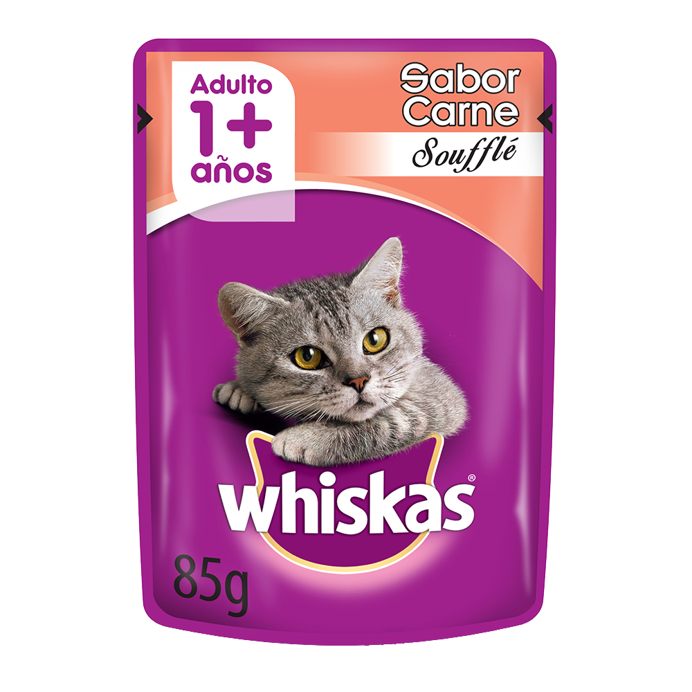 Whiskas Sobrecito Para Gatos Carne en Soufflé - 1