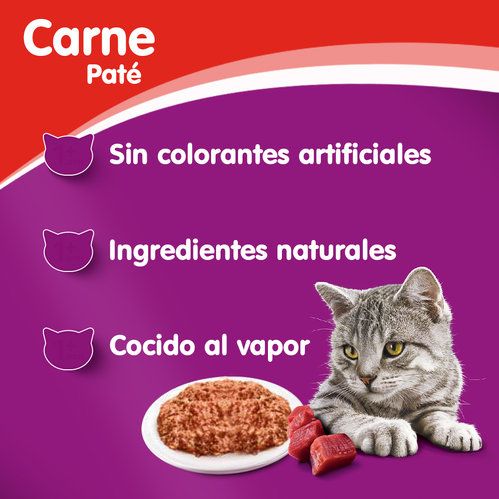 Whiskas Lata Para Gatos Carne en Paté - 3