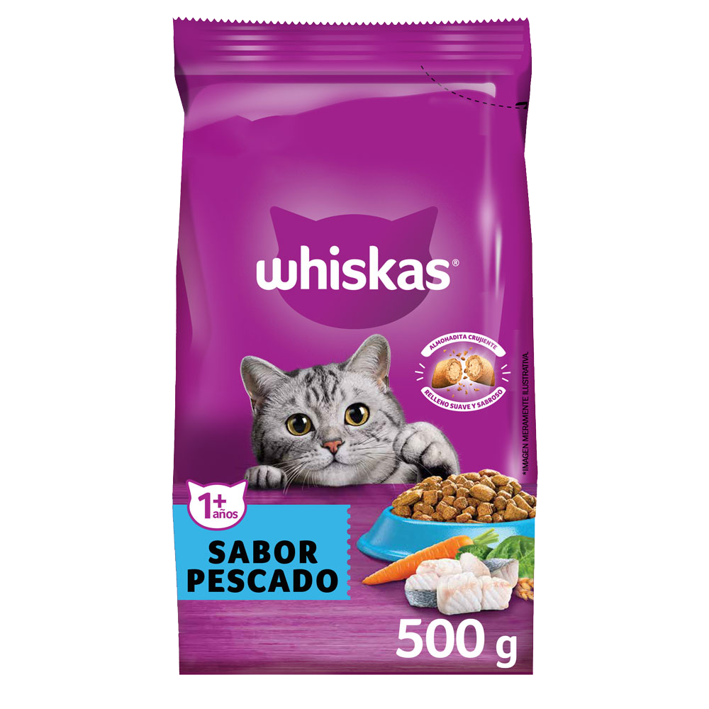 Whiskas Alimento Seco para Gatos Adultos Pescado - 1