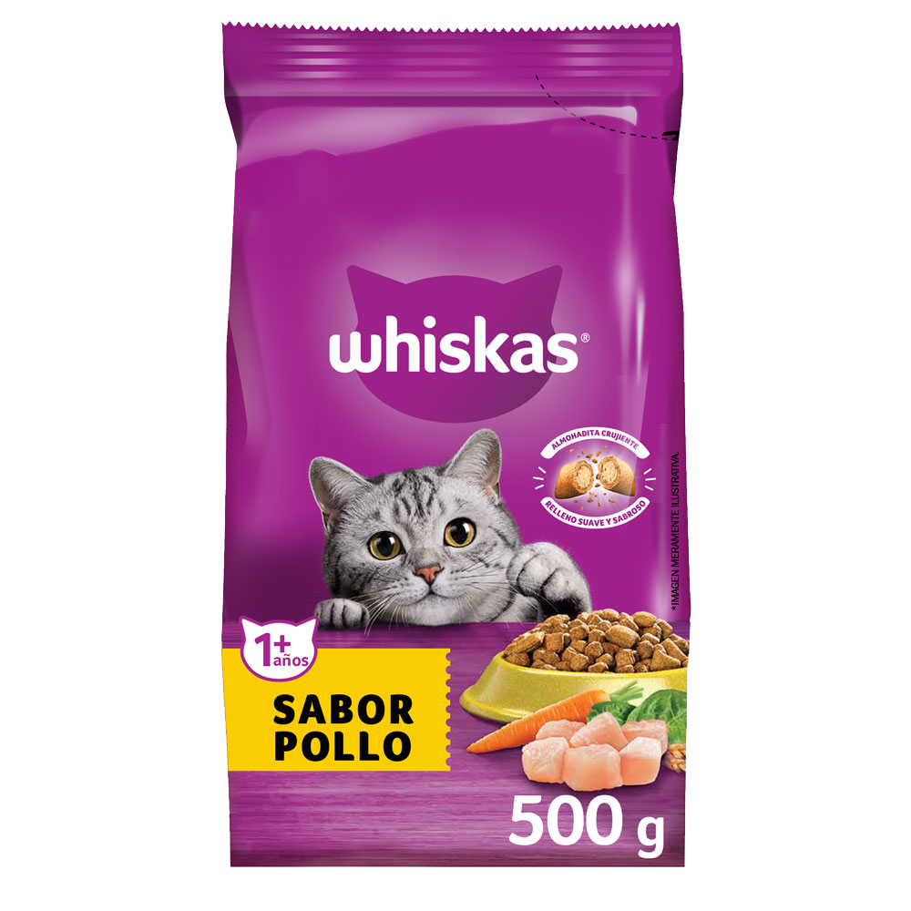 Whiskas Alimento Seco para Gatos Adultos Pollo - 1