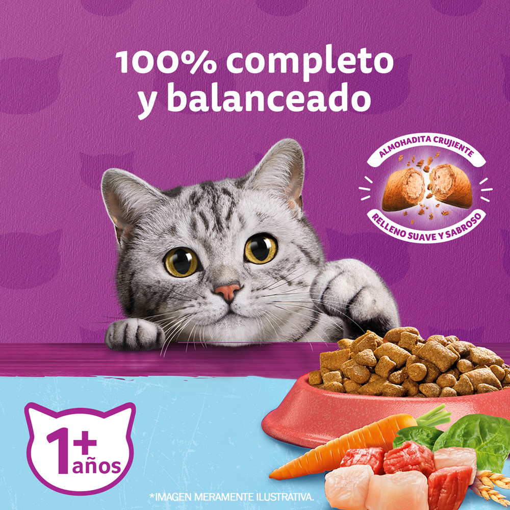 Whiskas Alimento Seco Para Gatos Castrados Mix Carne  - 3