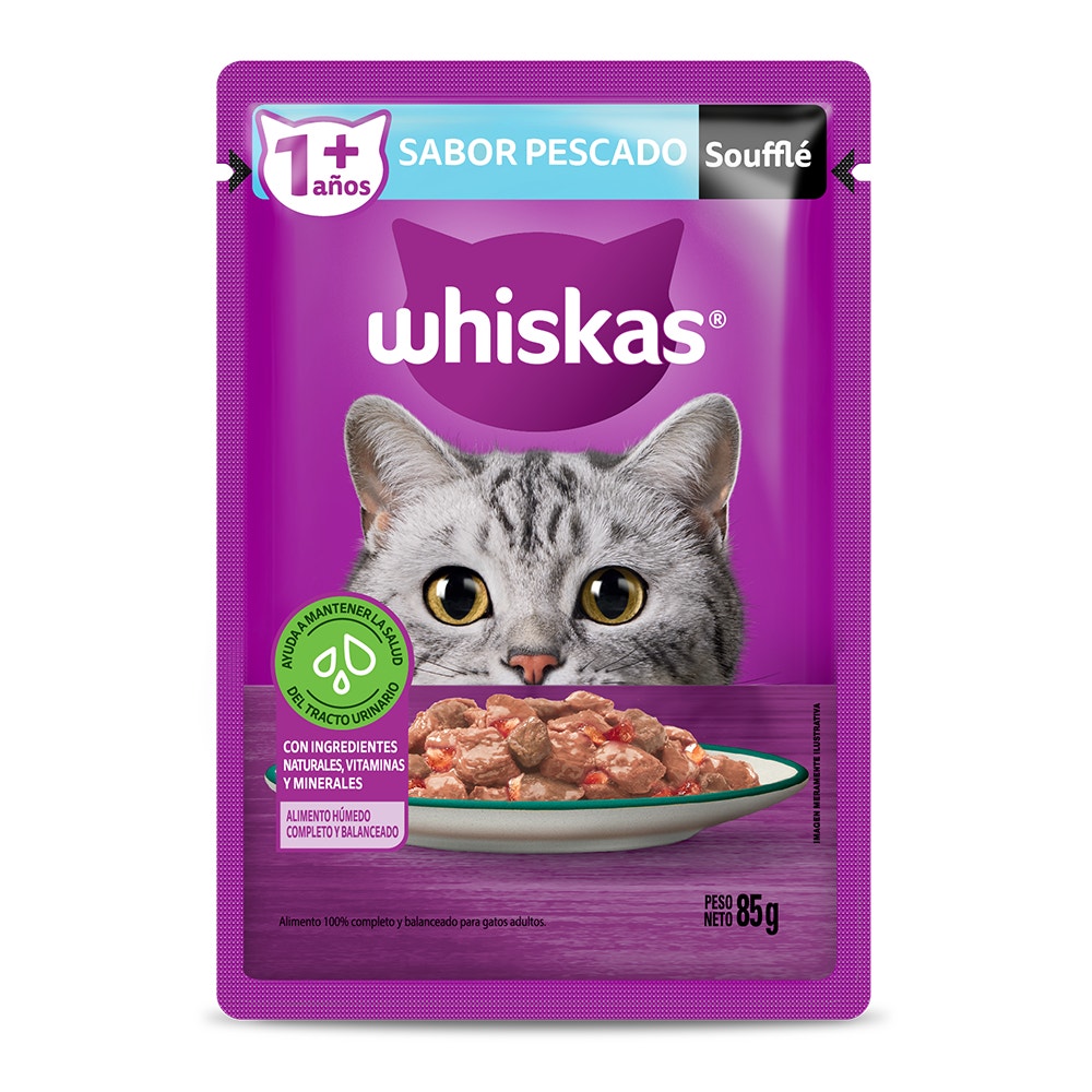 Whiskas Sobrecito Para Gatos Pescado en Soufflé - 1