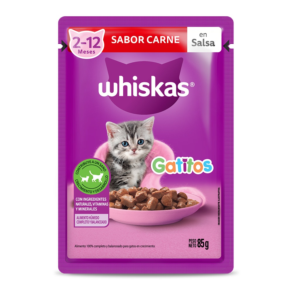 Whiskas Sobrecito Para Gatitos Carne en Salsa - 1