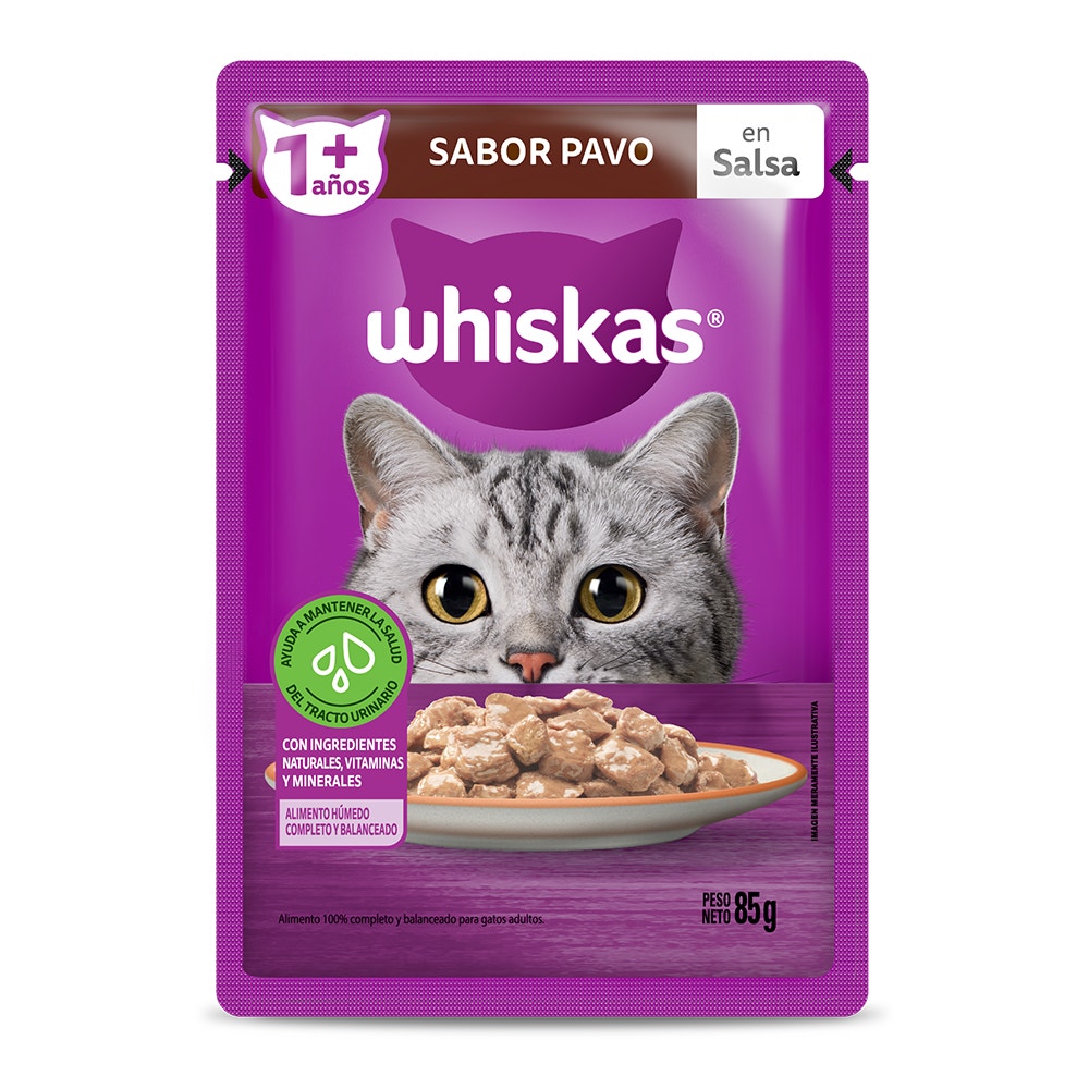 Whiskas Sobrecito Para Gatos Pavo en Salsa - 1