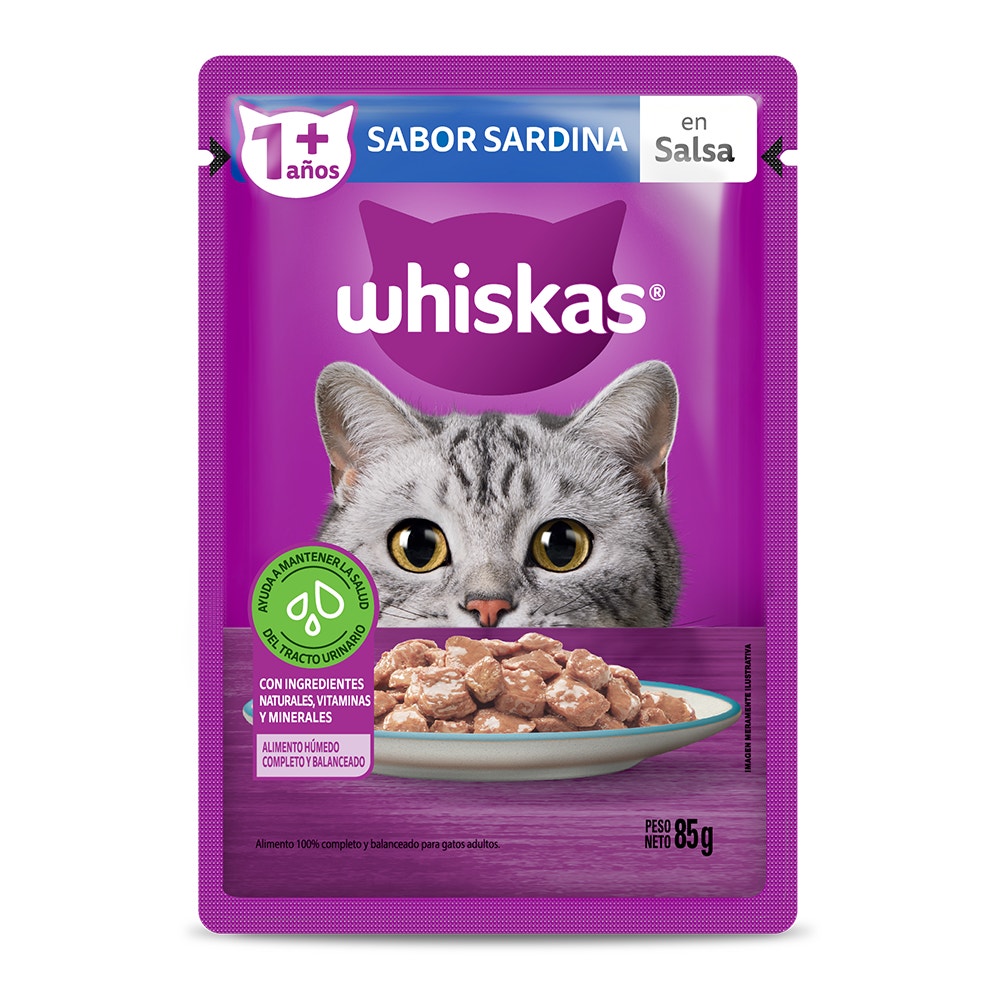 Whiskas Sobrecito Para Gatos Sardina en Salsa - 1