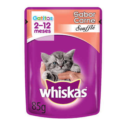 Whiskas Sobrecito Para Gatitos Carne en Soufflé
