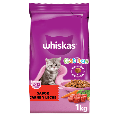 Whiskas Alimento Seco para Gatitos Carne y Leche